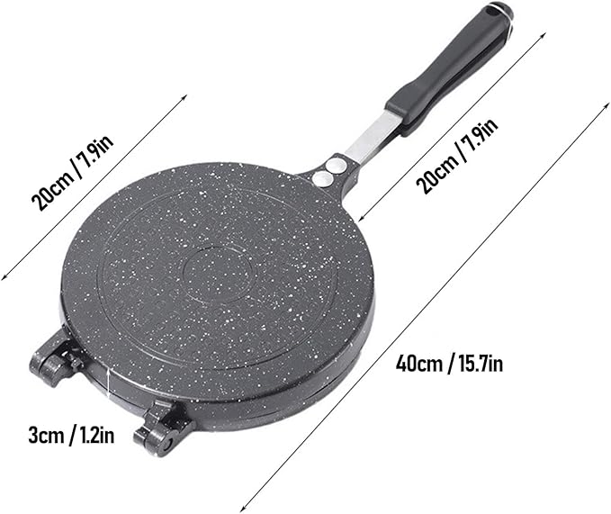 Double Sided Frying Pan Nonstick Pancake Pan Maker Easy to Aluminum Alloy for Home Kitchen Breakfast,Hot Maker with Cool Handle,Designed for Busy Individuals (2)