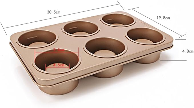 Ruilogod Casa-J Bakeware Popover Pans 6 Cup Nonstick Stainless Steel Champagne (id: aba 30a 392 3bc a99