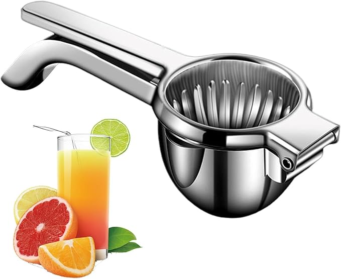 Hand Lemon Juicer, with Filter Manual Stainless Steel Large Capacity Lemonade Maker, Handheld Orange Press Juicer, for Limes Citrus Oranges Fruits Pomegranates
