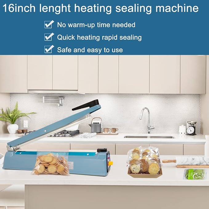 Impulse Heat Sealer 12 Inch 5mm Mylar Bag Sealer Heat Seal Machine, 110v Manual Heat Sealer for Plastic/Poly/Cookie Bags, 8 Replacement Parts & Teflon Cloth Strip(2 Round Cutter Lines Included)