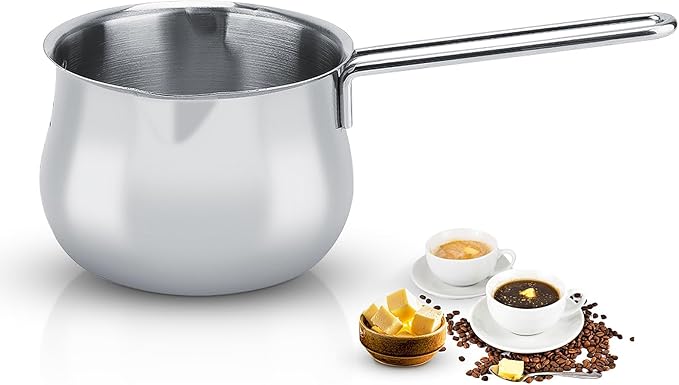 Butter Melting Pot, 28 OZ/800 ml Stainless Steel Small Pot, 304 Stainless Steel Butter Warmer Pan, Small Sauce Pan for Stove Top, Chocolate Melting, Coffee Tea Soup Warming