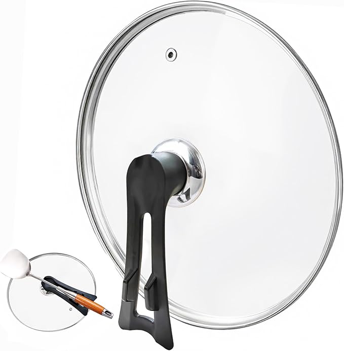 Glass Lid For Pots, Pans and Skillets, Round Tempered Clear Glass Cover Replacement with Steam Vent, Heat Resistant Handle, 11″, 12″, 12.5″, 13.5″ And 14″,12.5 Inch Fit Inner dia 12.4″-12.9″