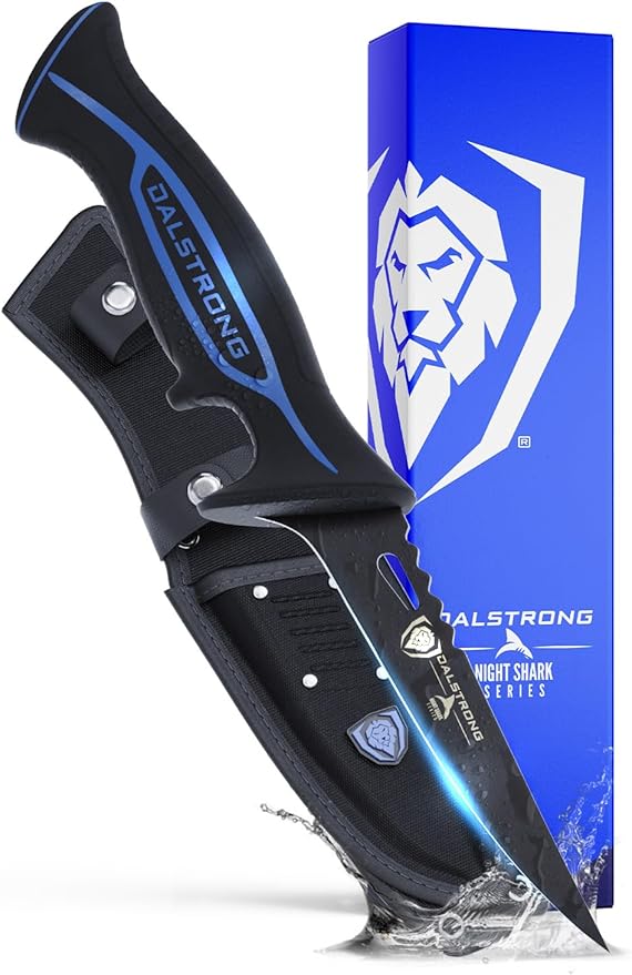 Dalstrong Fillet Knife-Night Shark Series 4.7” Flexible Fish Knife for Filleting and Cleaning -High Carbon Steel-Titanium Coated Blade-Sharp Kitchen Knife-Polypropylene Handle-w/Sheath-NSF Certified