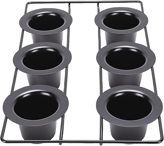 LICAEVEY Professional 6 Cup Popover Pan, Deep Non Stick Carbon Steel Bakeware for Yorkshire Pudding & Muffins, Dishwasher Safe Easy Clean Baking Pan