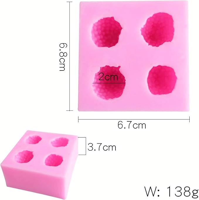 2 Pieces 3D Strawberry Silicone Mold,Food Grade Safety Silicon Materials for Baking Mousse Dessert Molds Ice Cube Jello Cake Chocolate Truffle Mold Pastry Fruit Shape Ice Cream Mould