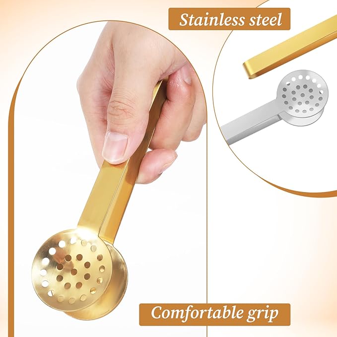 2 Pcs Tea Bag Squeezer Tongs Tea Filter Spoon Clamp Stainless Steel Teabag Strainer Dispenser for Kitchen Bar Tools