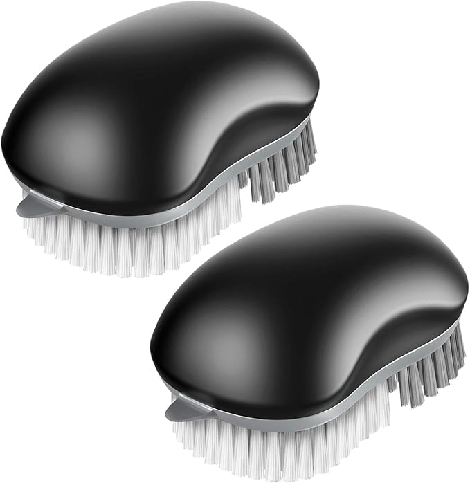 MR.SIGA Fruit and Vegetable Cleaning Brush with Non Slip Comfortable Grip, Pack of 2, Black