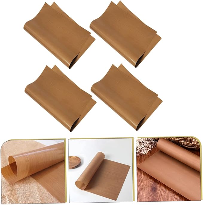 4sheets Non-stick Baking Tarp of Oven Liners Heat Resistant Mat Reusable Baking Pad for Cookies Pastries Macarons