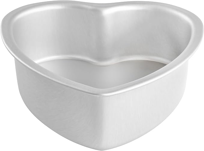 Fat Daddio's PHT-L83 Anodized Aluminum Removable Bottom Heart Cake Pan, 8 x 3 Inch