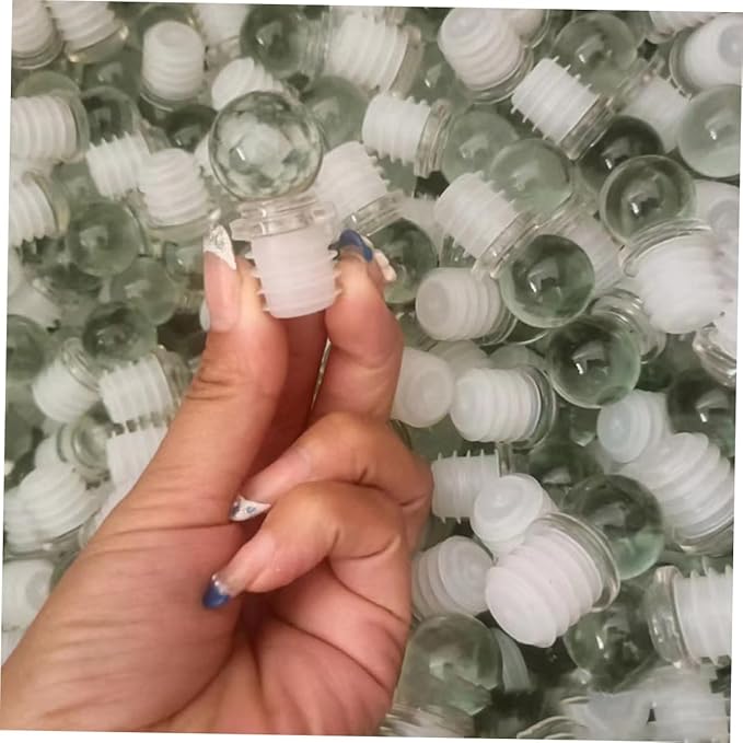 24pcs Glass Ball Bottle Stoppers Portable Wine Saver with Sealing for Aromatherapy Perfume Oil Dispenser Bottles Lightweight Reusable Decorative Caps for Home and Travel