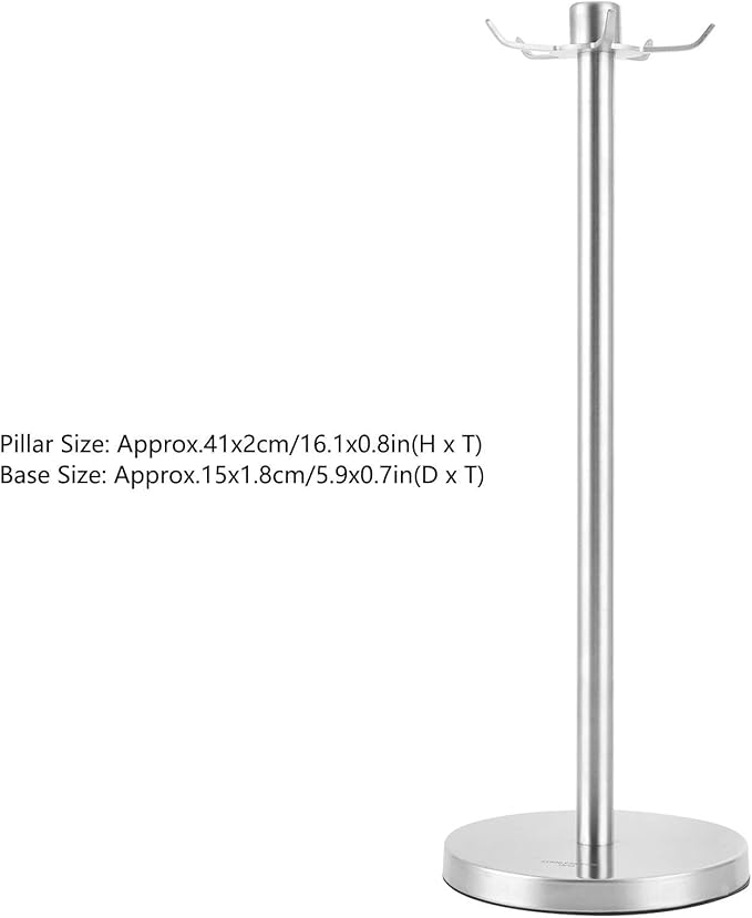 Utensil Rack, 360 Degree Rotating Kitchen Organizer Silver Space Saving Hanging Spatula Spoon Soup Ladle Holder with 5 Hooks for Home Countertop Cooking Utensil Holder
