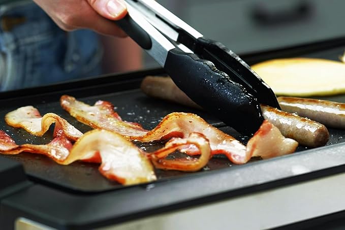 Electric Smokeless Indoor Griddle, Flat Top Grill, 1800W Fast Heat Up BBQ Grill, Large Nonstick Cooking Plate, 5 Levels Adjustable Temperature, Detachable & Dishwasher Safe, Cool-touch Handles, Black