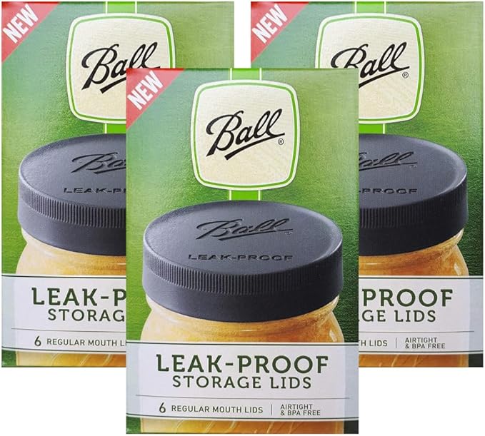 Ball Mason Jar Leak-Proof Lids, Regular Mouth, 6 CT (Pack of 3)