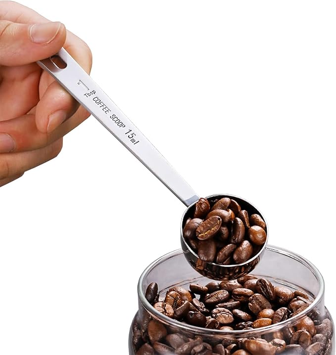Jasni Stainless Steel 1 Tablespoon Measuring Coffee Scoop Spoon, Set of 3