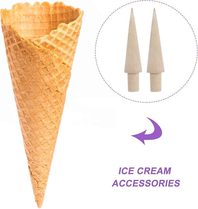 NOLITOY 2pcs Cone Mold Wooden Cream Horn Mold Cannoli Molds for Baking Pastry Molds Cannoli Forms DIY Tools Pizzelle Roller Lady Lock Pastry Horn Acopes Thousand Layer Cake Miss Human Body