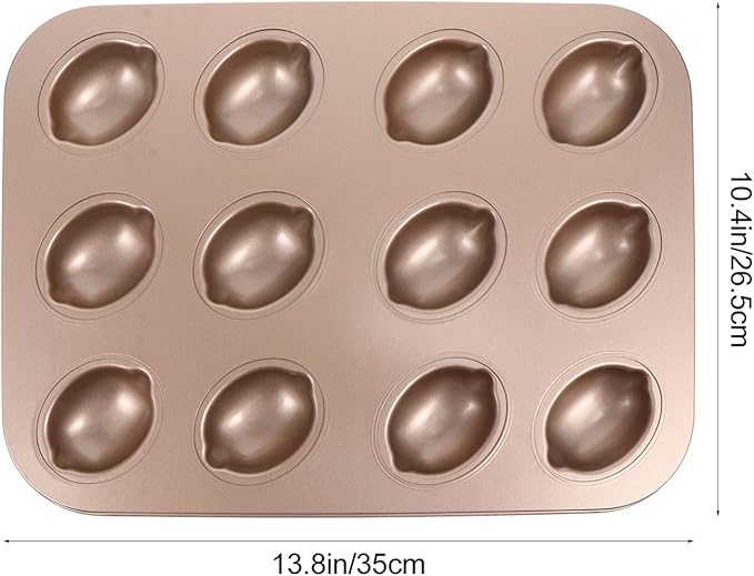 Cake Tin， Non-Stick Cake Mould, Baking Tools Baking Mold,Cake Mould,Baking Nonstick Baking Pan Metal Lemon Shape Bakeware Dish 12- Cup Non- Toxic Fondant Cookie Chocolate Mold Tray for Cupcake Jelly D
