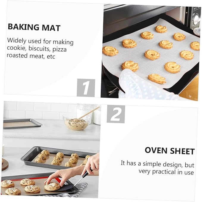 Ipetboom 4pcs Silicone Baking Mats Non-stick Heat-resistant Oven Liners for Cookies Pastry Bread Flexible Reusable Baking Pads for Home and Bakery Easy Clean and Space-saving Design