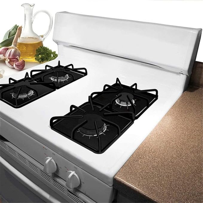 JSEIAJB 4pcs Gas Stove Non-Stick Liner Heat Resistant Protector Cooker Mat Pad Kitchen Protect Gas Stove Stovetop Tool(White-Fruit peach5)