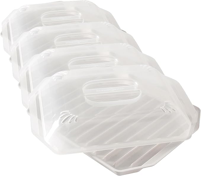 Nordic Ware Bacon Rack with Lid, 10.25x8x2 Inches (Pack of 4)