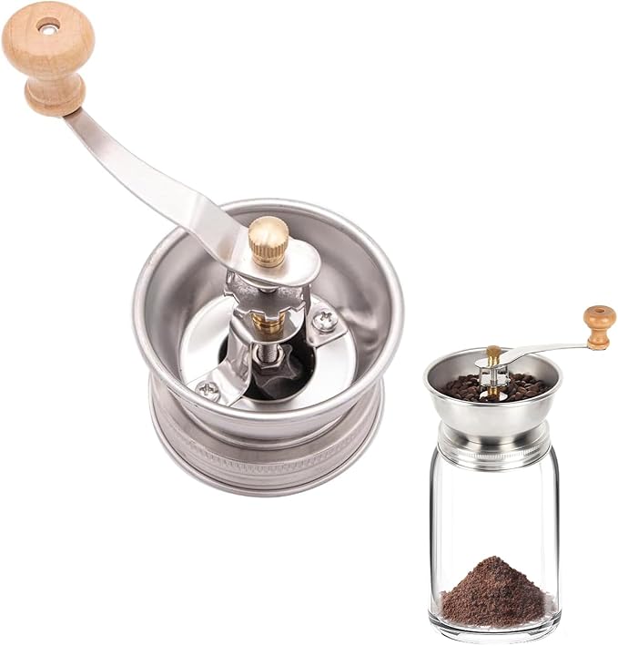 Mason Jar Coffee Grinder, Manual Coffee Grinder Lid Attachment for Regular Mouth Mason Jars, Portable Mason Jar Coffee Lid, Suitable for Camping, Traveling, or Power Outages