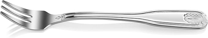 New Star Foodservice 58321 Shell Pattern, 18/0 Stainless Steel, Oyster Fork, 6-Inch, Set of 12