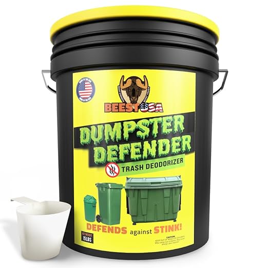 BEEST Dumpster Defender - 15lbs Outdoor Trash Can Deodorizer & Liquid Waste Absorber (Made in USA) Biodegradable Trash Can Odor Eliminator - Powerful Garbage Deodorizer for Always-Fresh Bins - 69 Cups