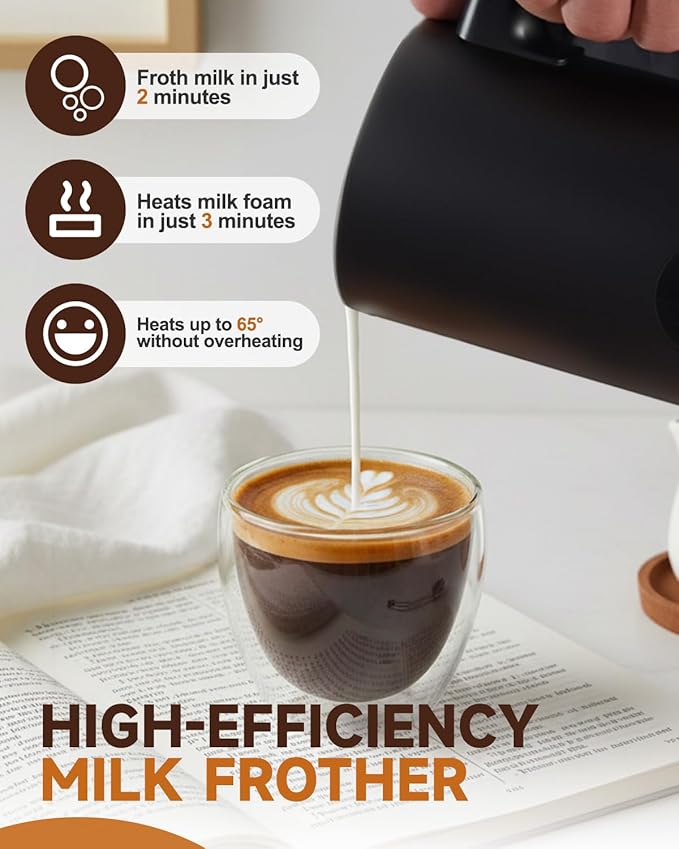 Electric Milk Frother, 4-in-1 Automatic Milk Frother and Steamer 11.8oz/350 ml, Hot and Cold Foam Maker, Milk steamer Warmer Heater Foamer for Coffee, Latte, Cappuccino, Matcha