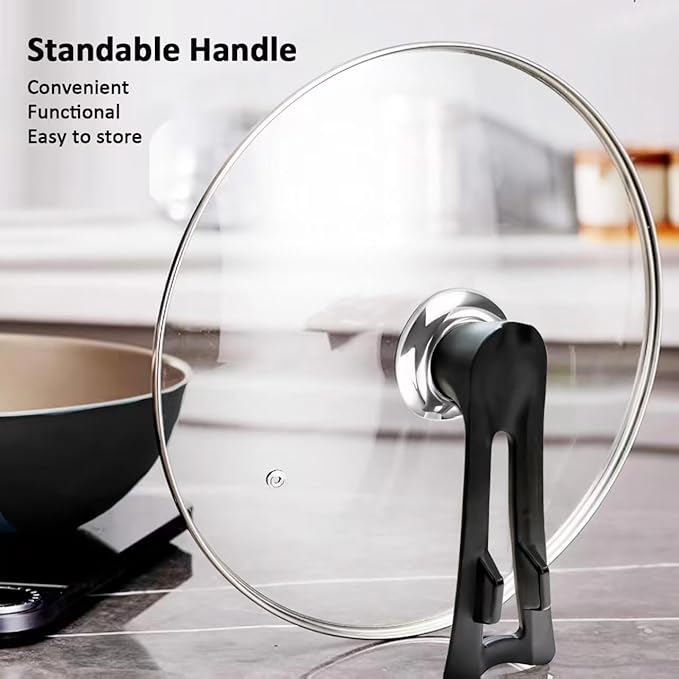 Glass Lid For Pots, Pans and Skillets, Round Tempered Clear Glass Cover Replacement with Steam Vent, Heat Resistant Handle, 11″, 12″, 12.5″, 13.5″ And 14″