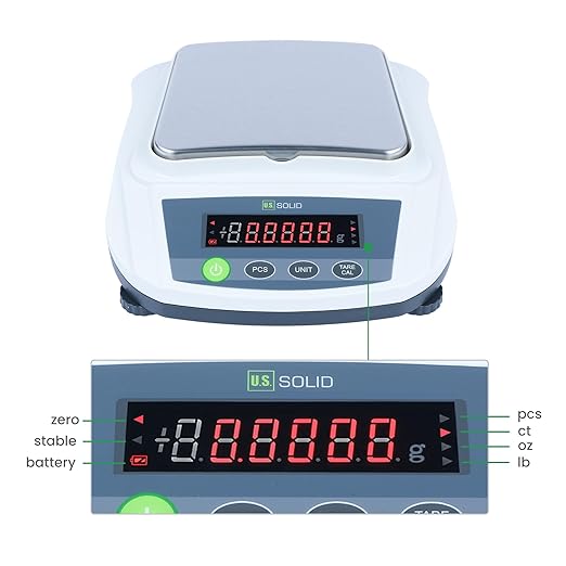 U.S. Solid Precision Balance 2000g x 0.01g Analytical Digital Lab Scale Analytical Balance for Kitchen Jewelry Scientific