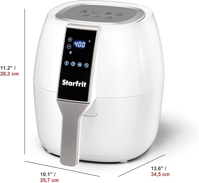 Starfrit Electric Digital Air Fryer - 3.5L Capacity - LED Touch Screen - 7 Preset Functions - 1400W