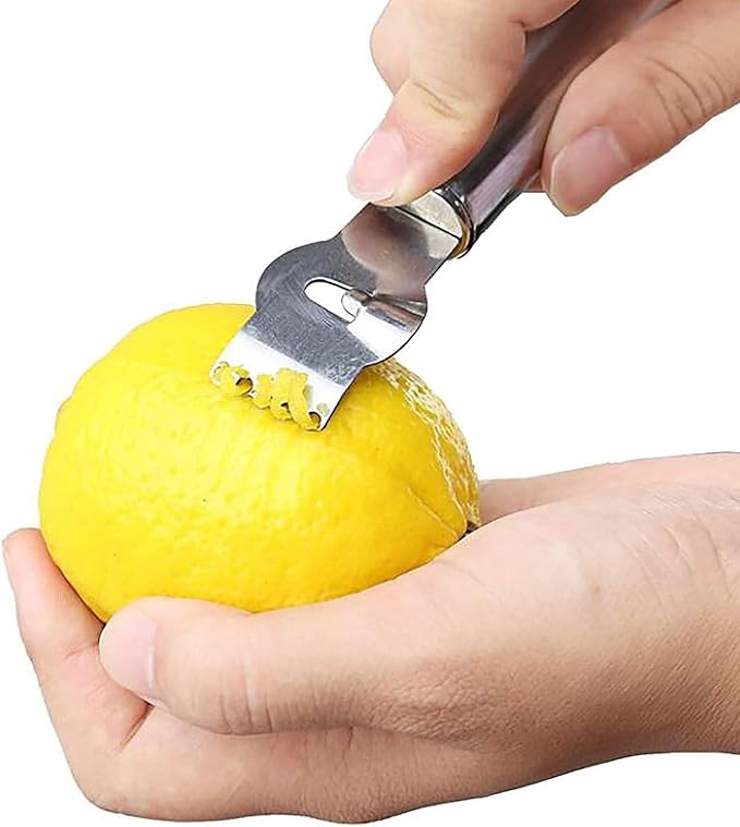 Stainless Steel Lemon Zester Grater with Channel Knife and Hanging Loop Lemon Orange Citrus Zester Grater Grips Kitchen Tool Practical Processed Graters, Peelers and Slicers