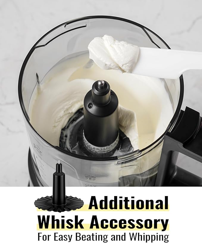 Food Chopper, 4 Cup Mini and Fast Food Processor, Electric Meat Grinder with 2 Speed, 4 Stainless Steel Blades, and Whisk, 400W Power for Chopping, Mixing, Emulsifying, Puree and Whisking, BPA-Free