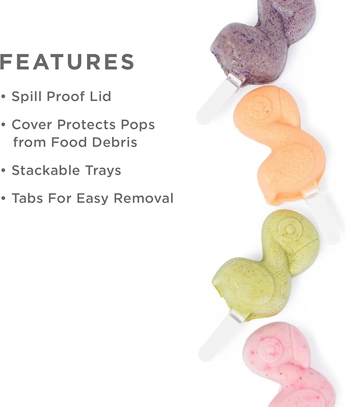 ZOKU Flamingo Ice Pop Molds, Stackable Easy-Release Ice Popsicle Tray with 4 Molds, Sticks, and Lid, BPA-free, Set of 2