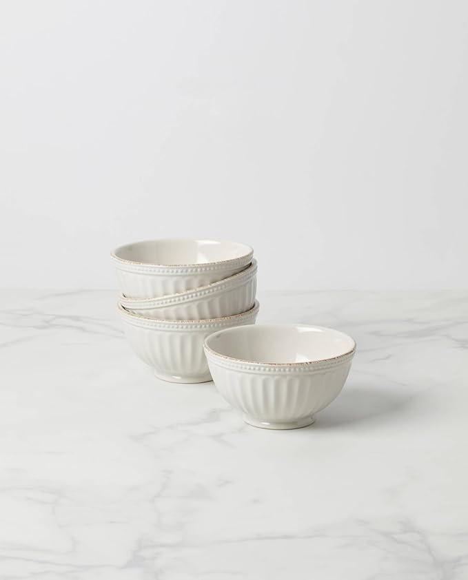 Lenox 895719 French Perle Groove All-Purpose Bowls, Set Of 4 White