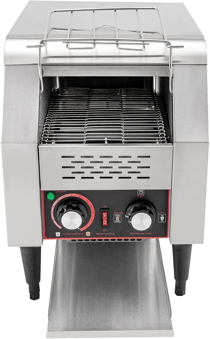 Commercial Toaster 150 Slices/Hour 1300W Heavy Duty Stainless Steel Commercial Electric Conveyor Toaster Oven with Three Baking Modes for Home Restaurants Bakery Use
