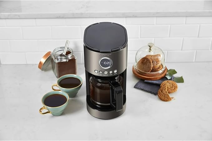 Cuisinart Stainless Steel 12-Cup Coffee Machine, Black Stainless Steel DCC-1220BKS