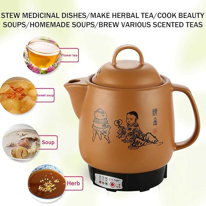 2-5L Automatic Chinese Medicine Pot, Multifunctional Electric Chinese Medicine Pot, Ceramic Pot, Wok for Cooking, Baking, Boiling a 2L