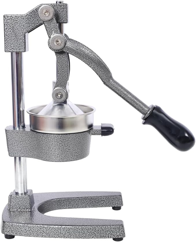 Heavy Duty Cast Iron Citrus Juicer, Extra-Large Commercial Grade Manual Hand Press Orange Juicer, Grey Handheld Squeezer for Fresh Lemon Lime Grapefruit Juice