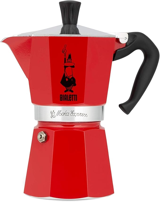 Bialetti 4942 Moka Express Espresso Maker, Makes 3 Cups, Red