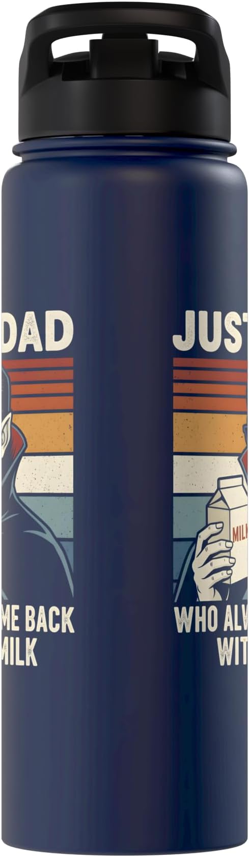 Vampire Dad Who Always Came Back With The Milk Retro Sunset Stainless Steel Insulated Water Bottle