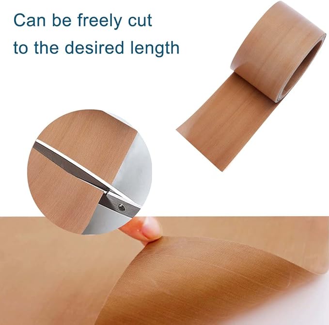 Impulse Heat Sealer Replacement Elements Parts, PTFE Teflon Heat Resistant Cloth Strip Repair kit for Most Manual Impulse Bag Sealers, 16.4 feet