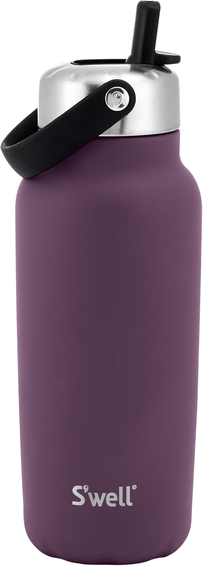 S'well Recycled Stainless Steel Explorer with Flip Straw Lid, 32oz, Plum, Triple Layered Vacuum Insulated Containers Keeps Drinks Cold for 42 Hours and Hot for 10