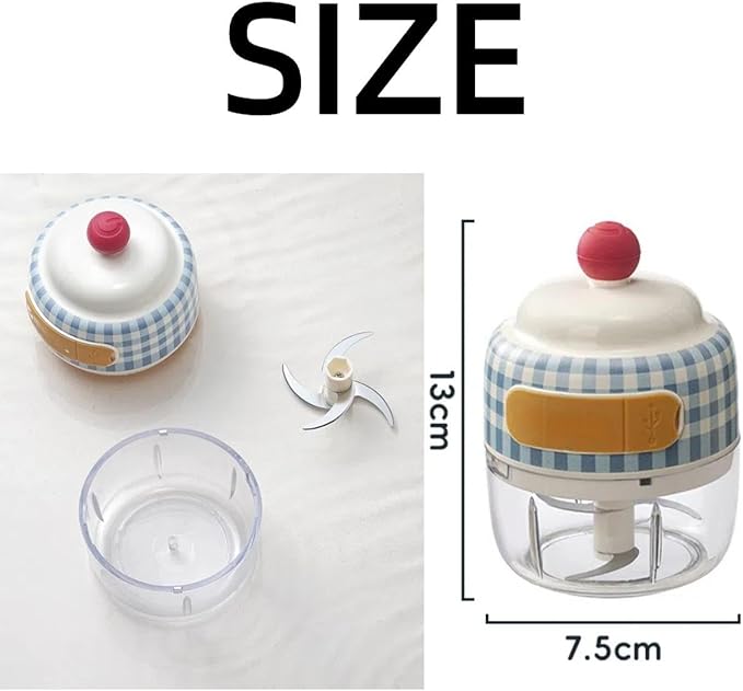 Velytycheon150ML Electric Garlic Chopper, Cordless Mini Chopper for Garlic Onion Ginger, USB Rechargeable Portable Vegetable Blender for Kitchen Cooking, Baby Food, Meat, Chili, Fruit (Pink)