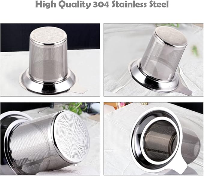 Tea Infuser, Extra Fine Mesh Tea Strainer with Silicone Lid, 304 Stainless Steel Tea Infusers for Loose Tea, Tea Steeper Basket Filter for Teapot, Mug, Cup