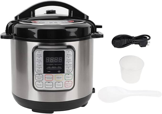 Alomejor Electric Pressure Cooker, 6L Multi Cooker with Smart Programs for Family Cooking Meal Prep (US Plug 110V)