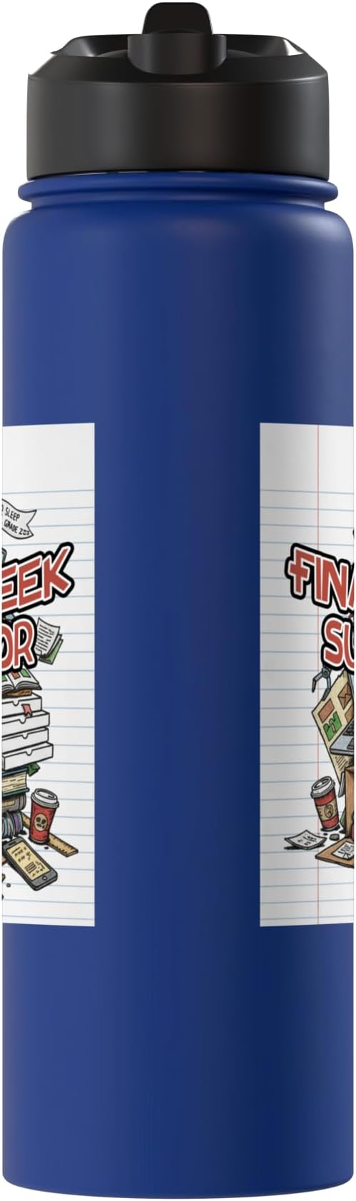 Cafeteria Critic - Student Lunch School Humor Food Chaos Stainless Steel Insulated Water Bottle