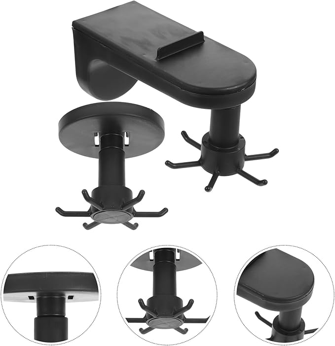 TOYANDONA 2pcs Multi-Functional Rotating 6-Claw Adhesive Wall-Mounted Kitchen Utensil Hooks Black Under Cabinet Hanging Storage and Cooking Utensil Organizer