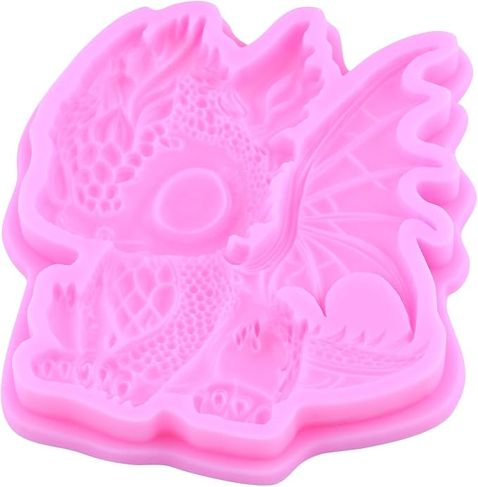 Dragon Fondant Molds Dragon Silicone Candy Mold For Cake Decoration Cupcake Topper Candy Polymer Clay Chocolate Gum Paste Set Of 2