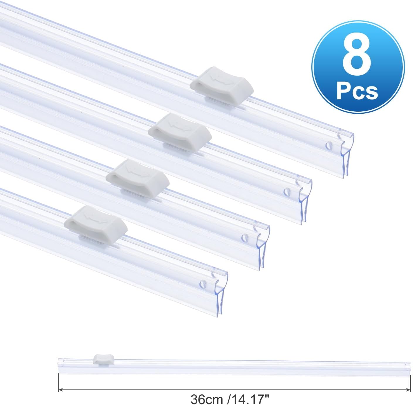 PATIKIL 8pcs Plastic Wrap Cutter, 14in Plastic Wrap Slide Cutter Snap Card Slot Installation Replacement for Aluminum Foil Wax Paper Parchment Paper Wrap Dispenser, White