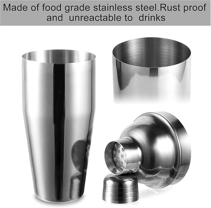 WPHUAW 24oz Cocktail Shaker Bar Set-Professional Margarita Mixer Drink Shaker Professional Stainless Steel Bar Tools Built-in Bartender Strainer for Martini Kit (1-Piece)